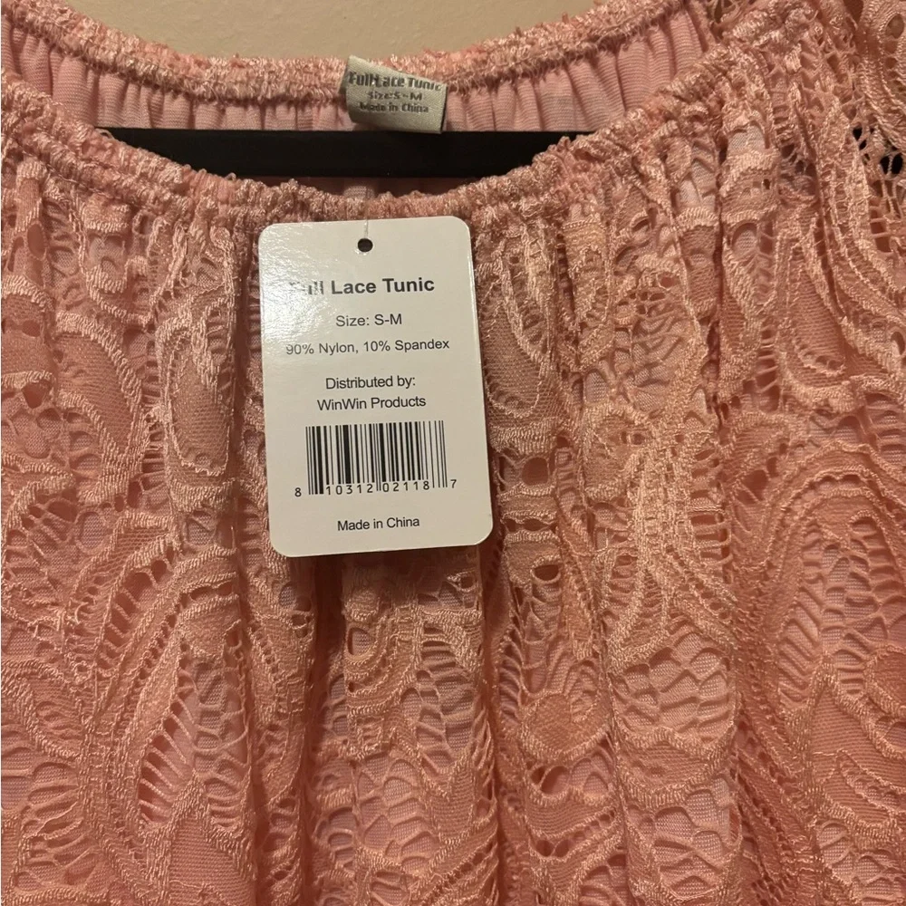 Elegant Lace Off-Shoulder Pink Top - Picture 2 of 2